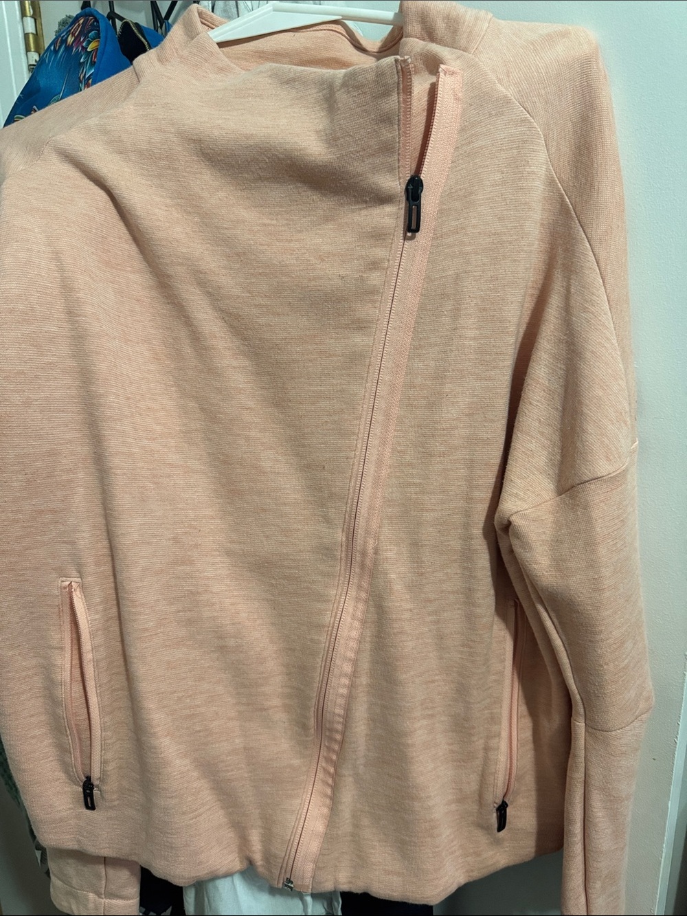 adidas Light Pink Asymmetric Zip Jacket